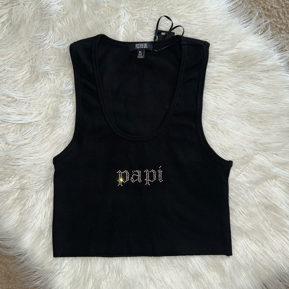 NWT XL “papi” crop tank top.